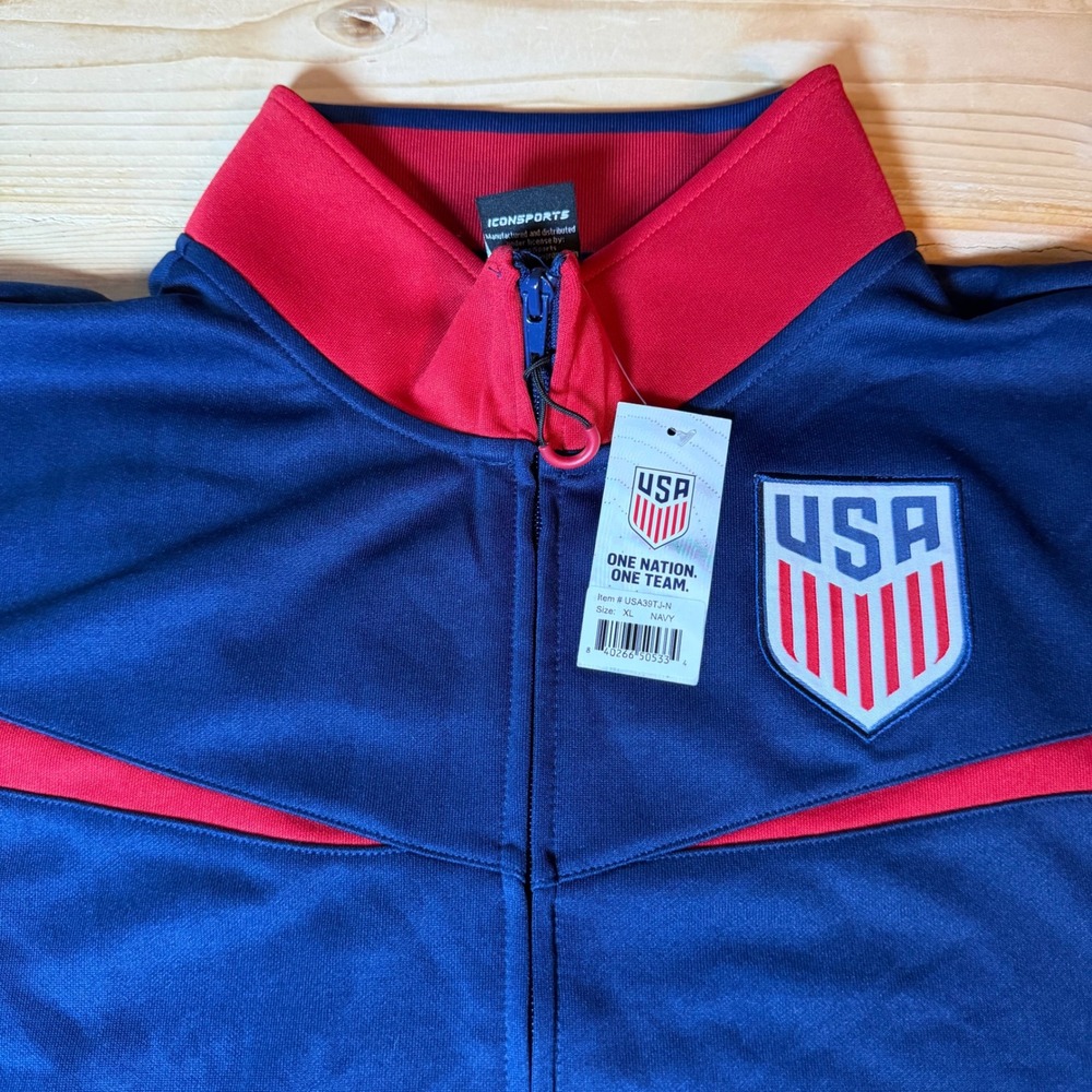 Icon Sports US Soccer Mens XL Track Jacket Navy Red Full Zip USA39TJ-N NWT - Picture 8 of 8